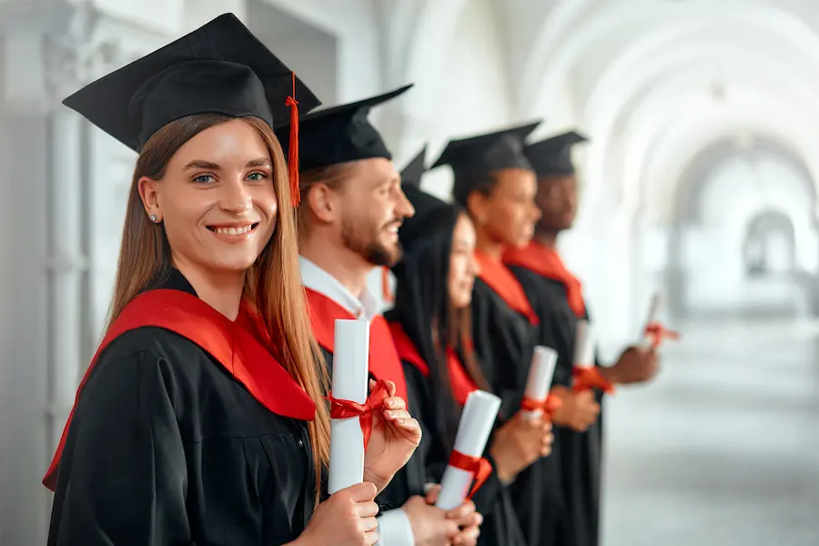 Stock photo of graduating students.