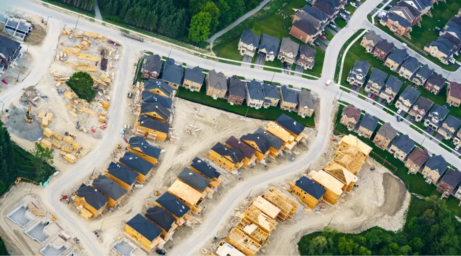 Stock photo of a residential area construction.